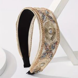 Wide-Brimmed Sequin Butterfly Headband